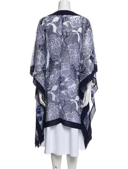 Diane von Furstenberg Floral Print Mesh Accents Robe