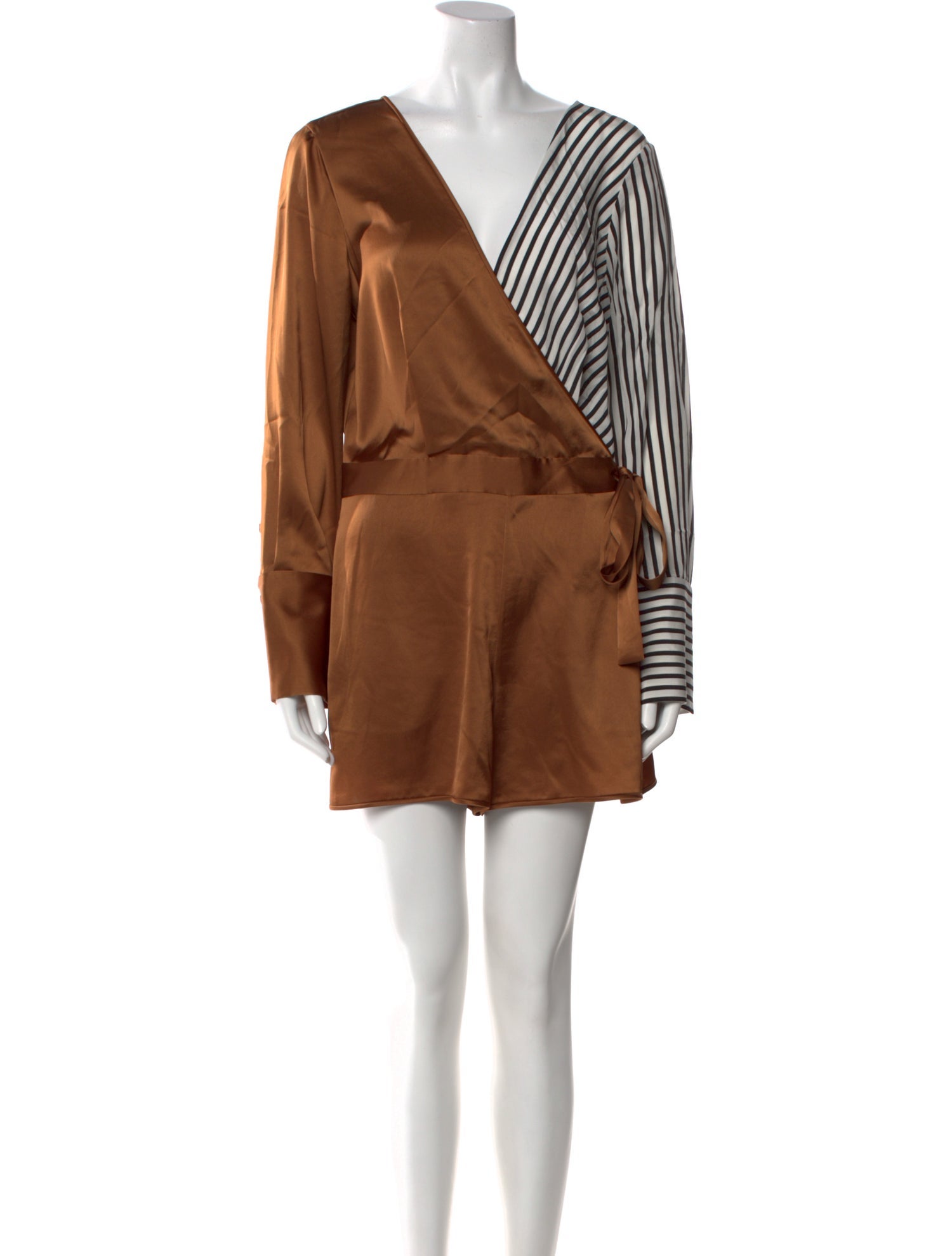 Diane von Furstenberg Striped V-Neck Romper