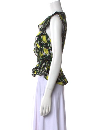 Diane von Furstenberg Silk Floral Print Crop Top