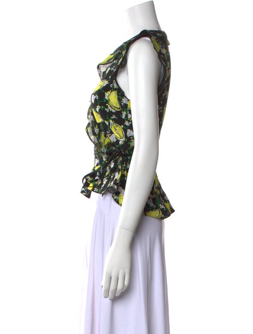 Diane von Furstenberg Silk Floral Print Crop Top