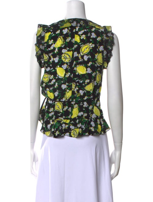Diane von Furstenberg Silk Floral Print Crop Top