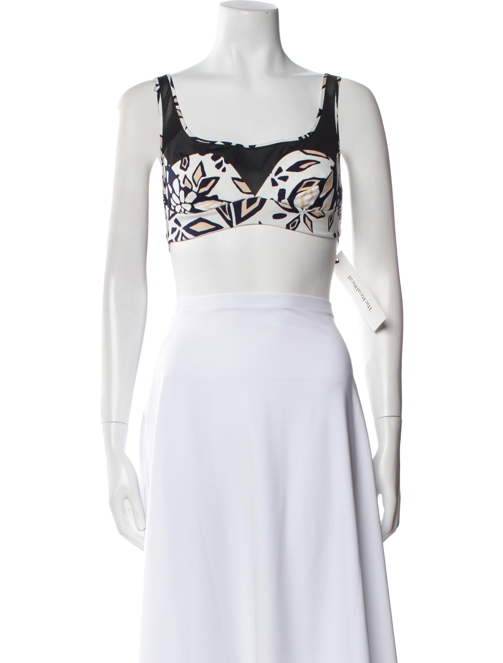 Diane von Furstenberg Printed Square Neckline Crop Top