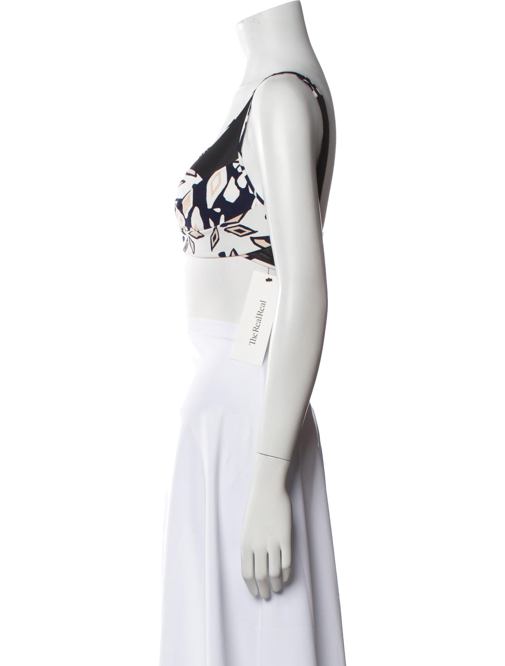 Diane von Furstenberg Printed Square Neckline Crop Top