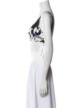 Diane von Furstenberg Printed Square Neckline Crop Top