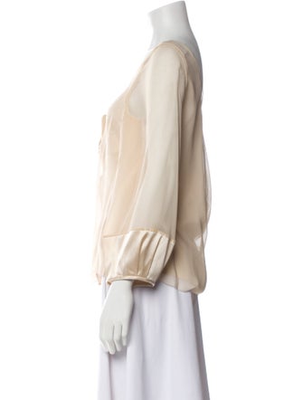 Diane von Furstenberg Silk Cowl Neck Blouse