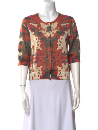 Diane von Furstenberg Floral Print Scoop Neck Sweater