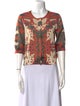 Diane von Furstenberg Floral Print Scoop Neck Sweater