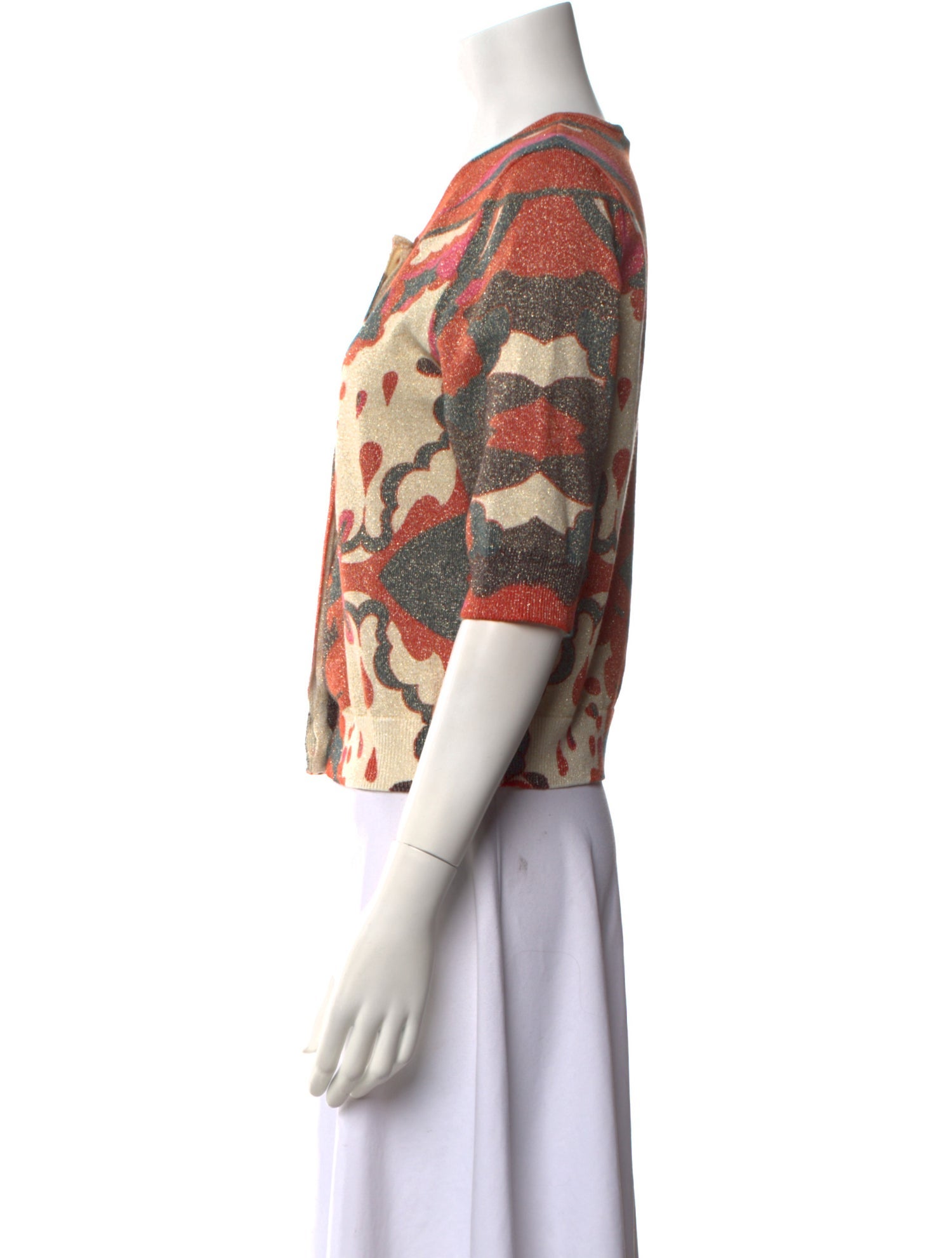 Diane von Furstenberg Floral Print Scoop Neck Sweater