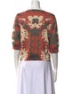 Diane von Furstenberg Floral Print Scoop Neck Sweater