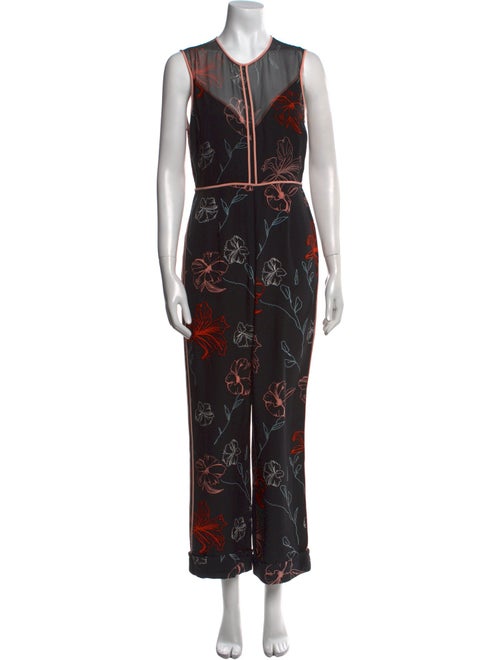 Diane von Furstenberg Silk Floral Print Jumpsuit