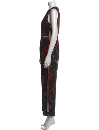 Diane von Furstenberg Silk Floral Print Jumpsuit