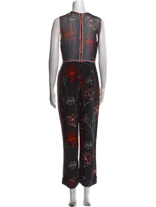 Diane von Furstenberg Silk Floral Print Jumpsuit