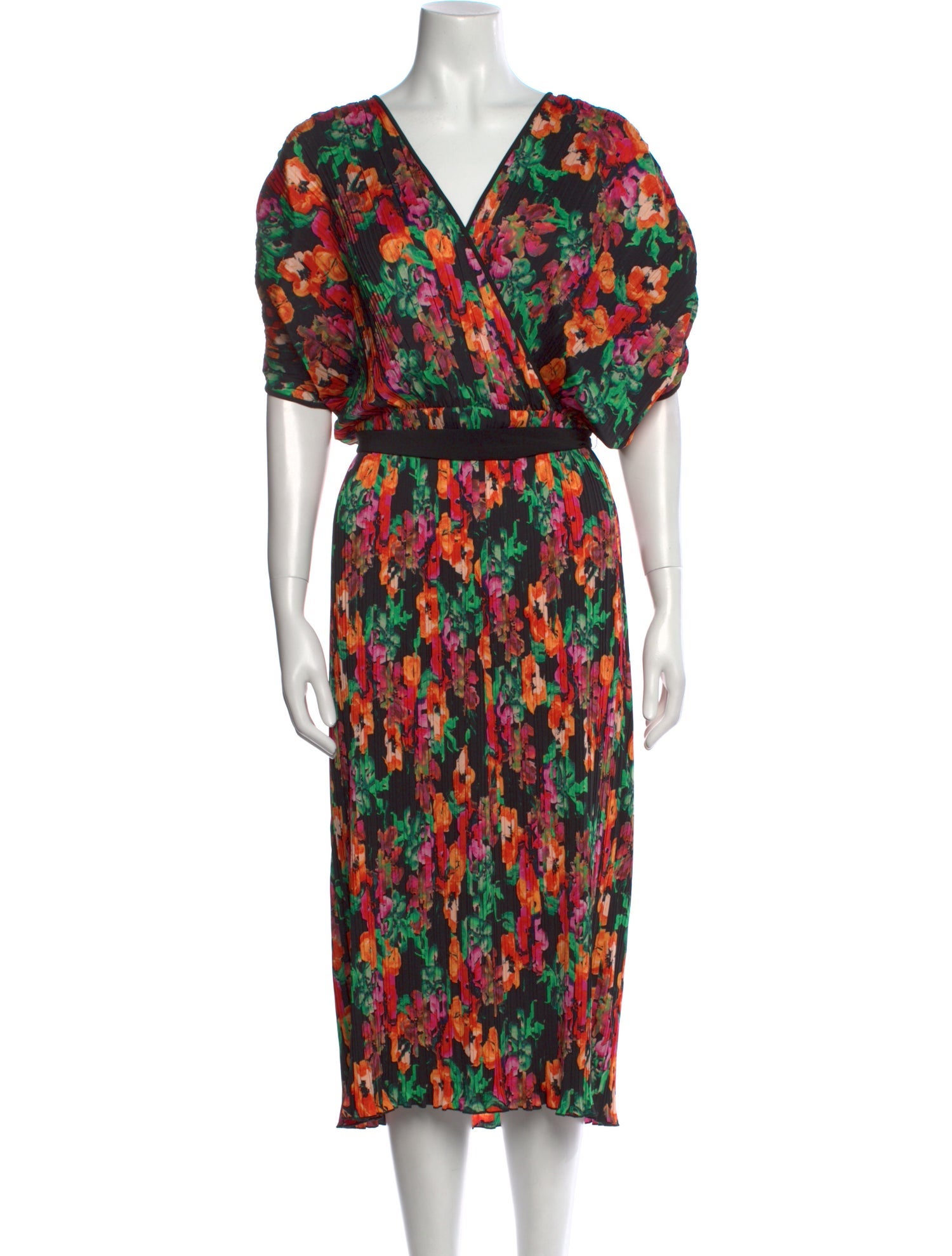 Diane von Furstenberg Floral Print Midi Length Dress