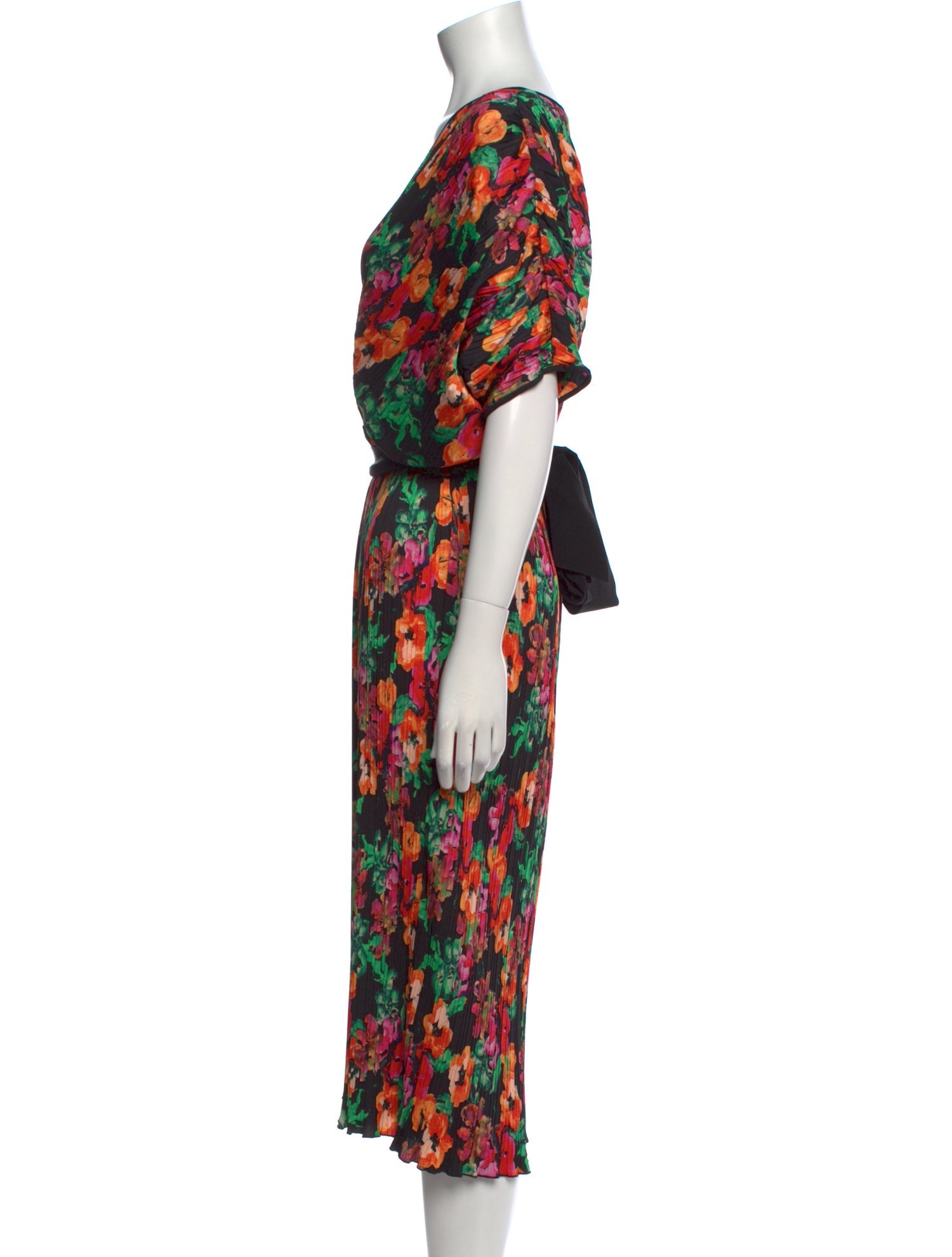 Diane von Furstenberg Floral Print Midi Length Dress
