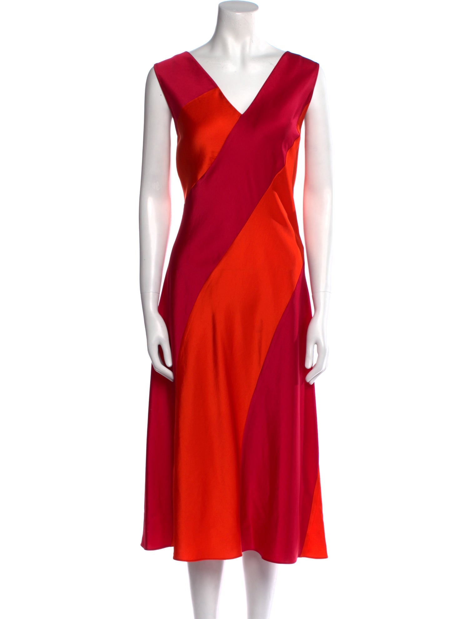 Diane von Furstenberg Colorblock Pattern Midi Length Dress