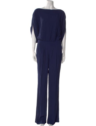 Diane von Furstenberg Silk Bateau Neckline Jumpsuit