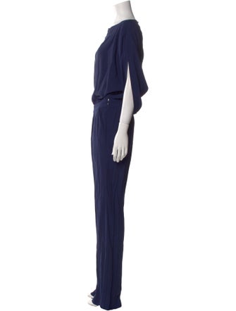 Diane von Furstenberg Silk Bateau Neckline Jumpsuit