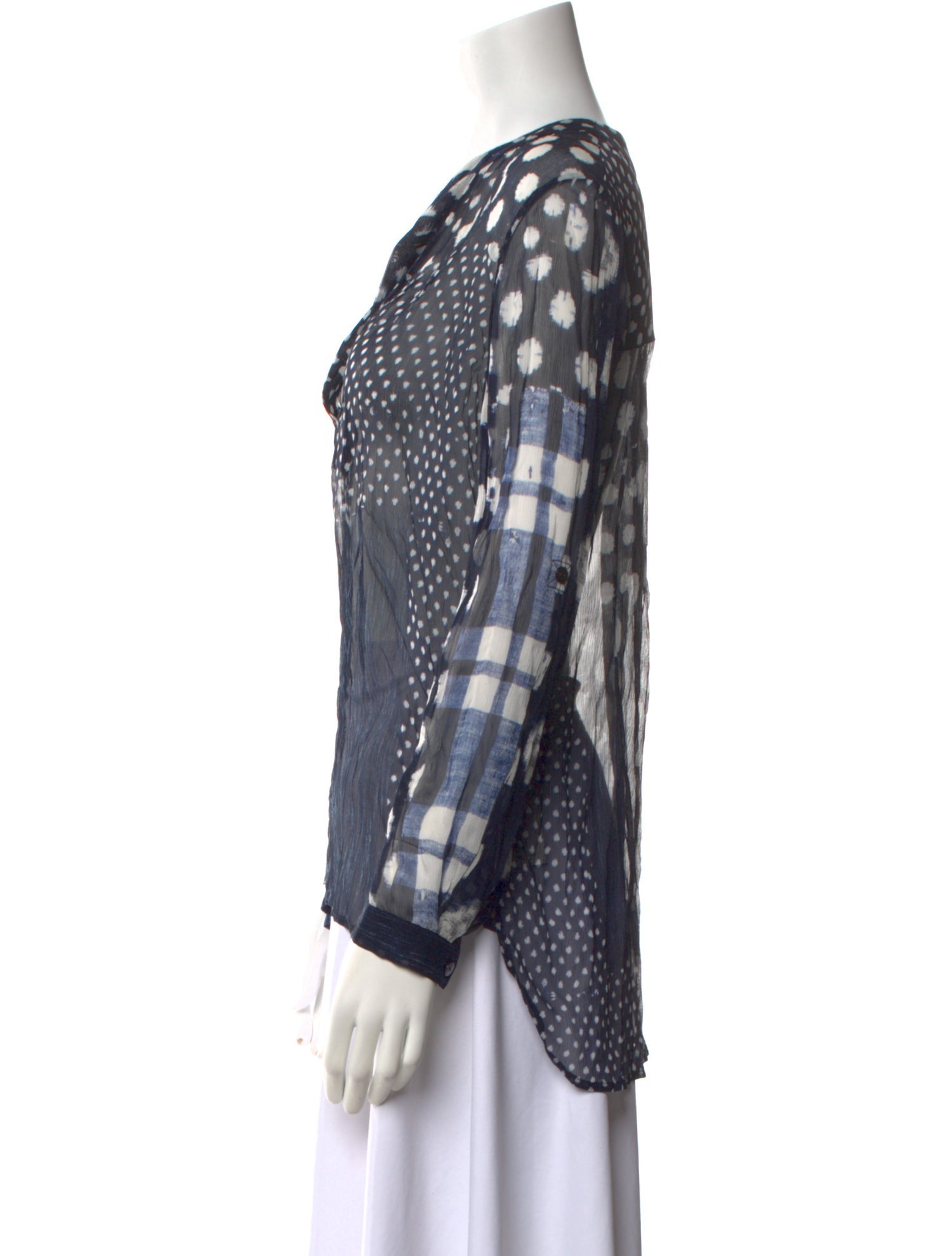 Diane von Furstenberg Silk Polka Dot Print Blouse
