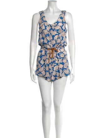 Diane von Furstenberg Silk Floral Print Romper
