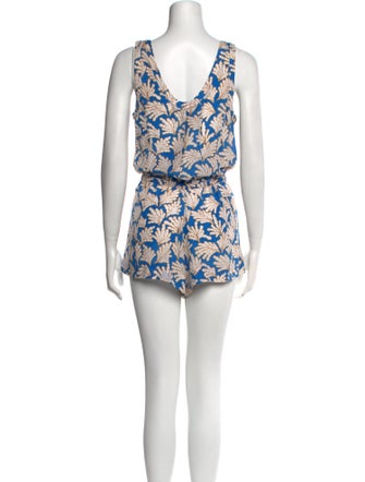 Diane von Furstenberg Silk Floral Print Romper