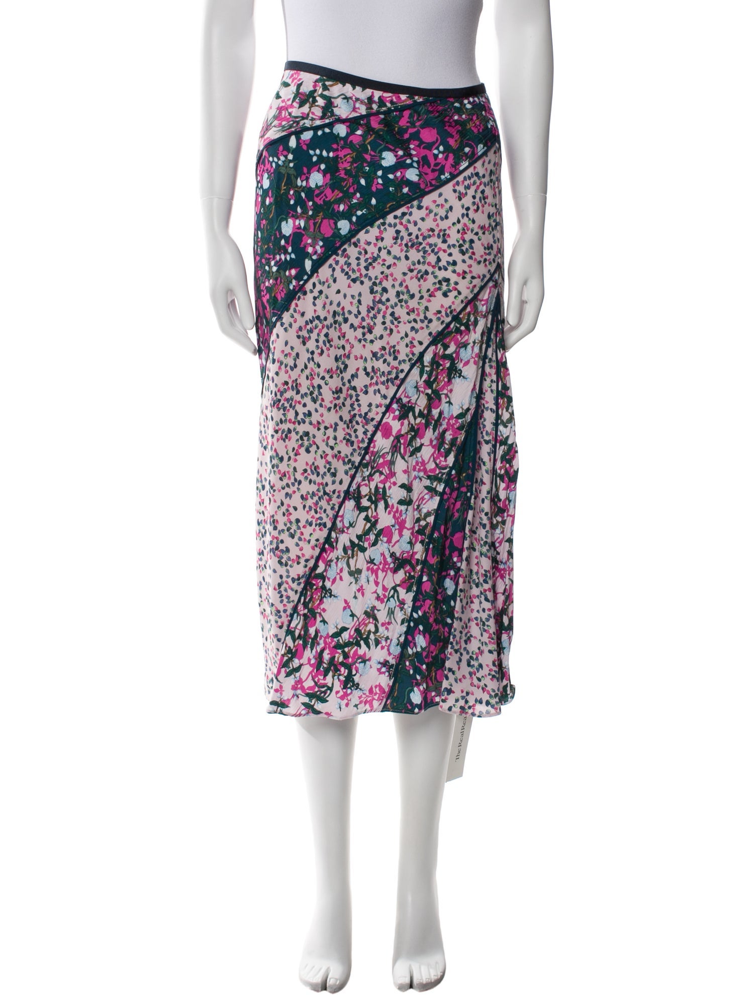 Diane von Furstenberg Floral Print Midi Length Skirt