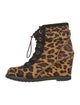 Diane von Furstenberg Ponyhair Animal Print Lace-Up Boots