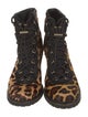 Diane von Furstenberg Ponyhair Animal Print Lace-Up Boots