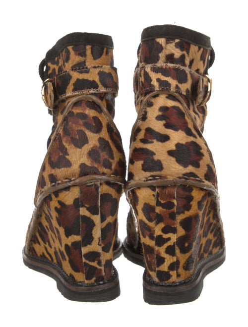 Diane von Furstenberg Ponyhair Animal Print Lace-Up Boots