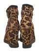 Diane von Furstenberg Ponyhair Animal Print Lace-Up Boots