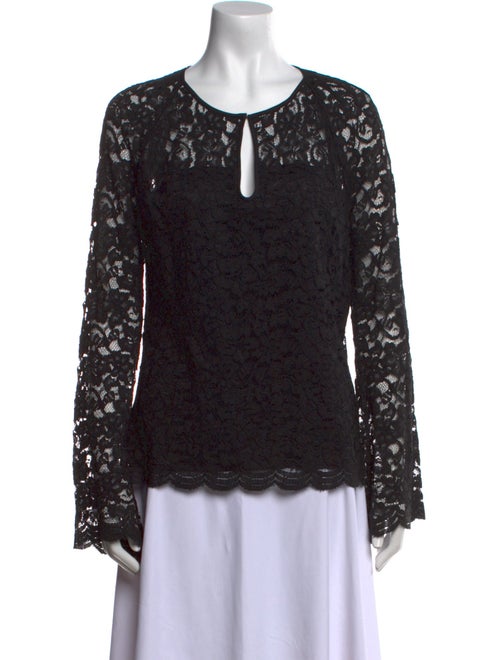 Diane von Furstenberg Lace Pattern Scoop Neck Blouse