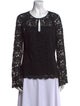 Diane von Furstenberg Lace Pattern Scoop Neck Blouse