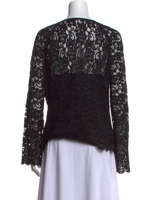 Diane von Furstenberg Lace Pattern Scoop Neck Blouse