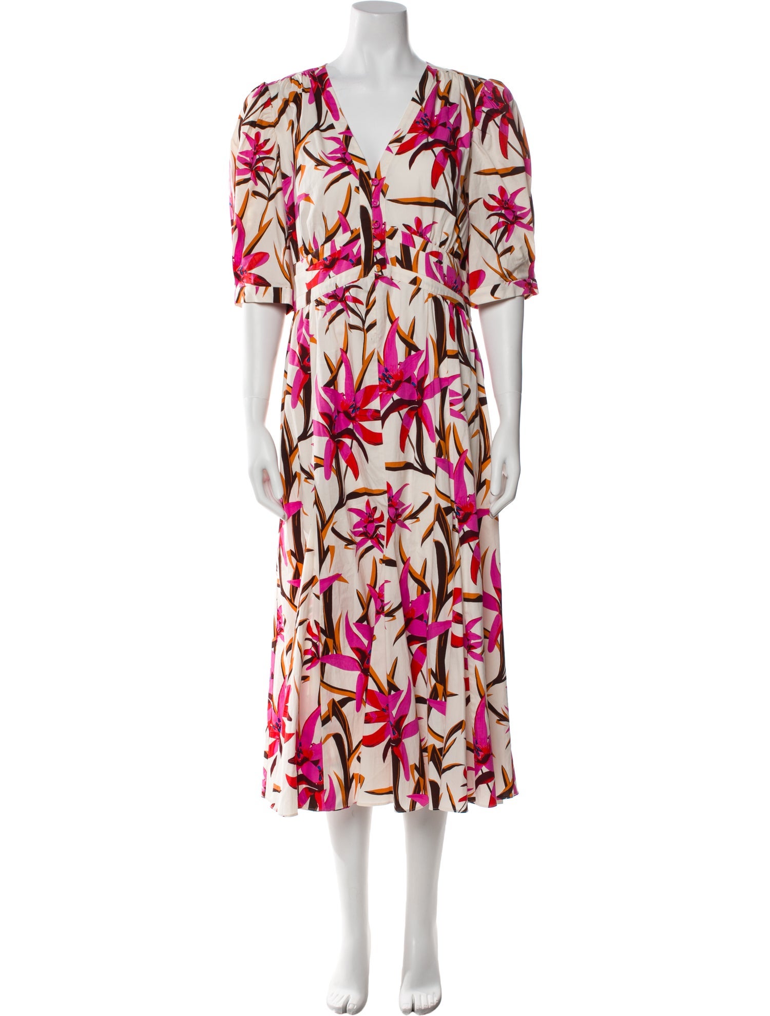 Diane von Furstenberg Floral Print Long Dress