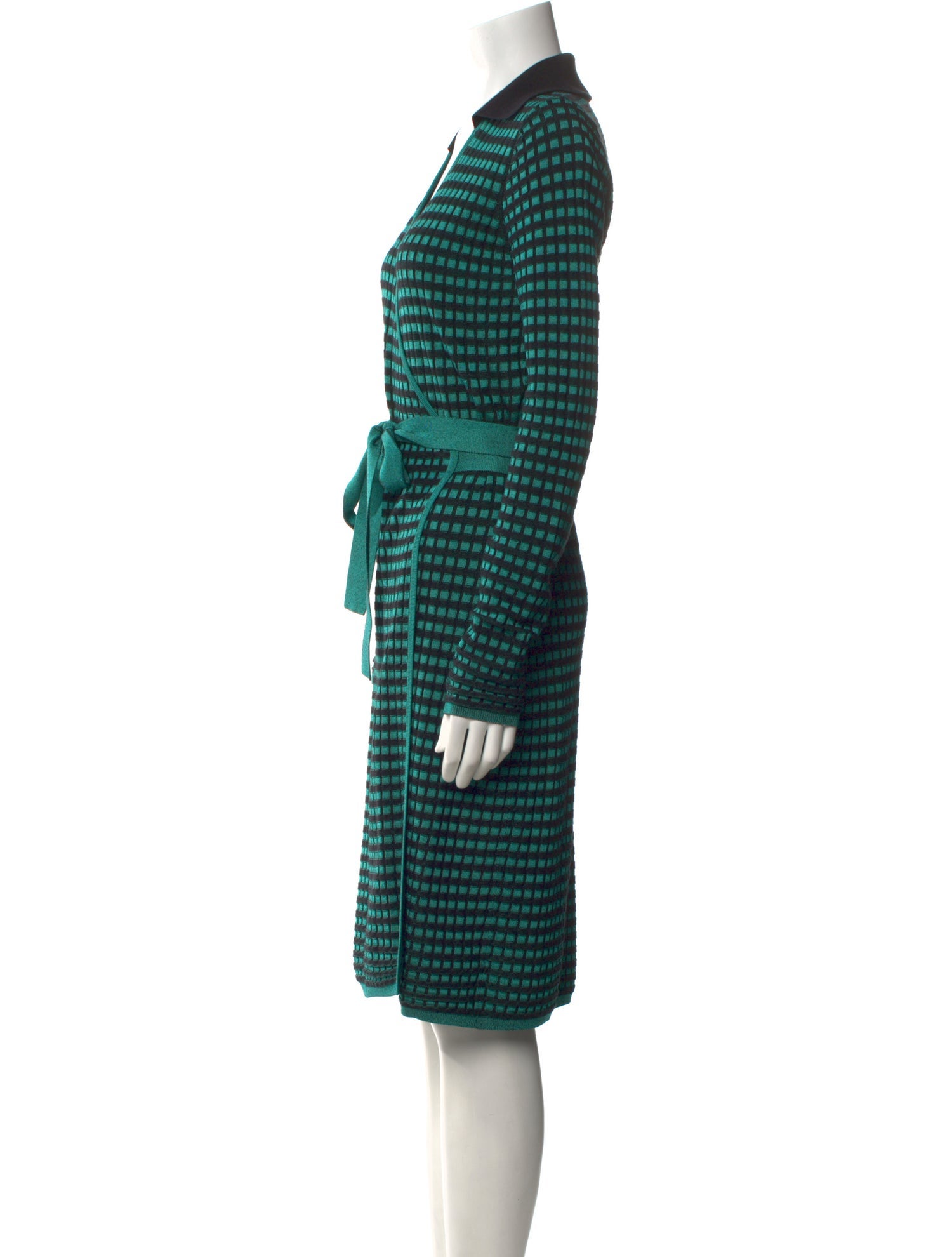 Diane von Furstenberg Plaid Print Knee-Length Dress