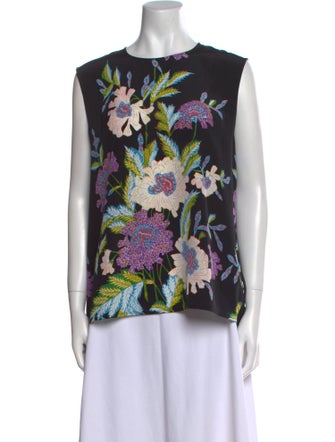 Diane von Furstenberg Silk Floral Print Top