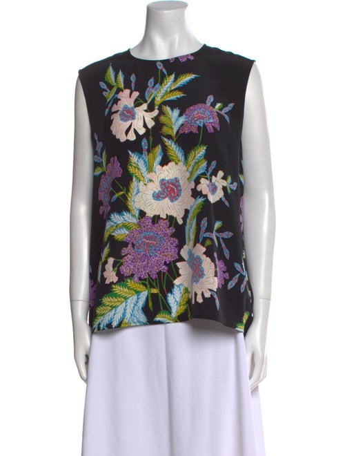 Diane von Furstenberg Silk Floral Print Top