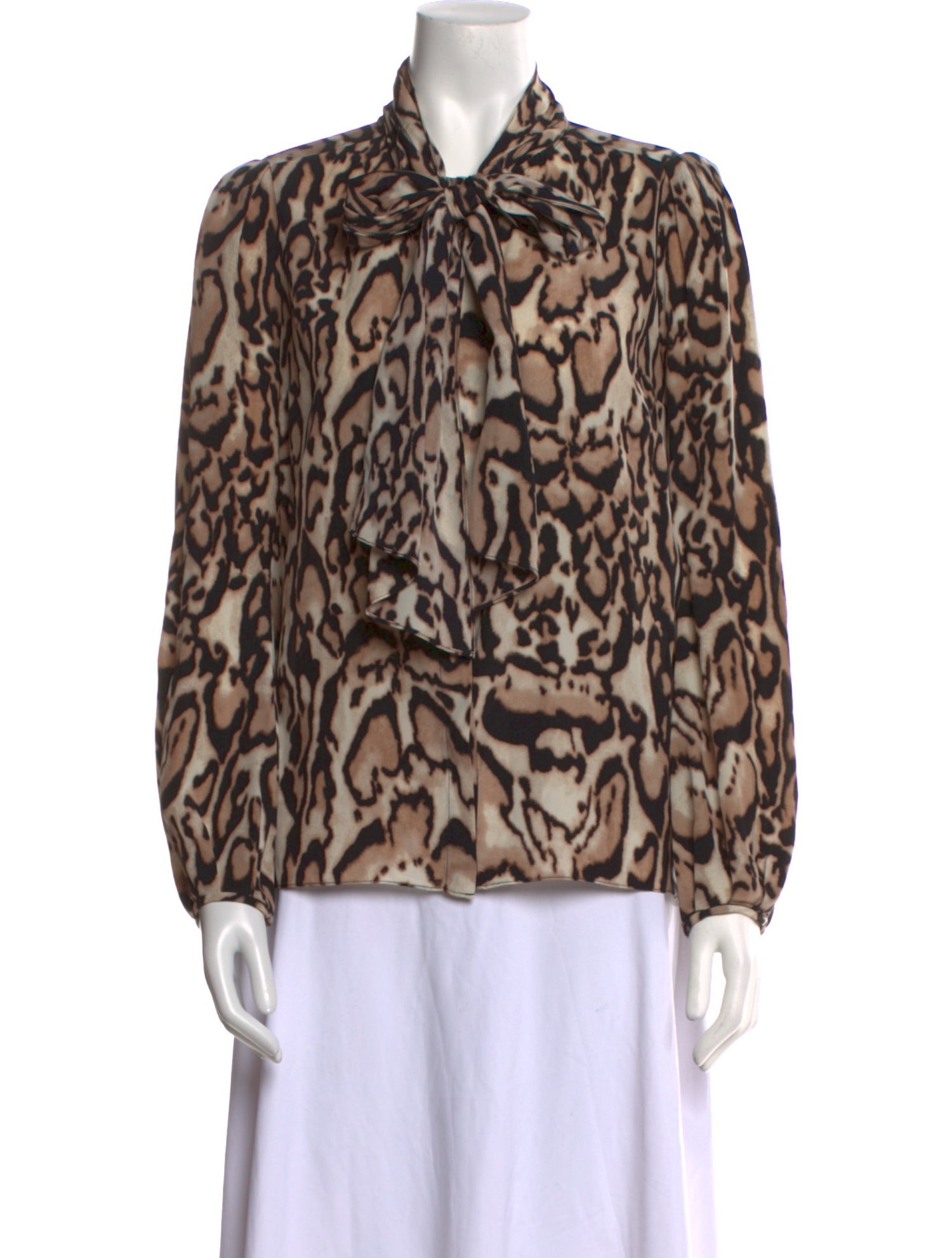 Diane von Furstenberg Silk Animal Print Button-Up Top