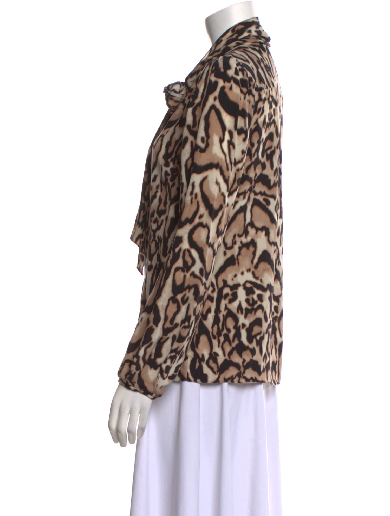 Diane von Furstenberg Silk Animal Print Button-Up Top