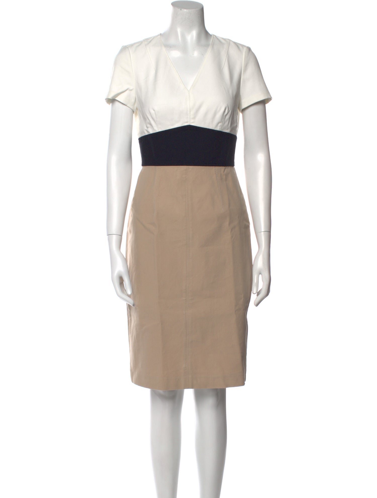 Diane von Furstenberg Colorblock Pattern Knee-Length Dress