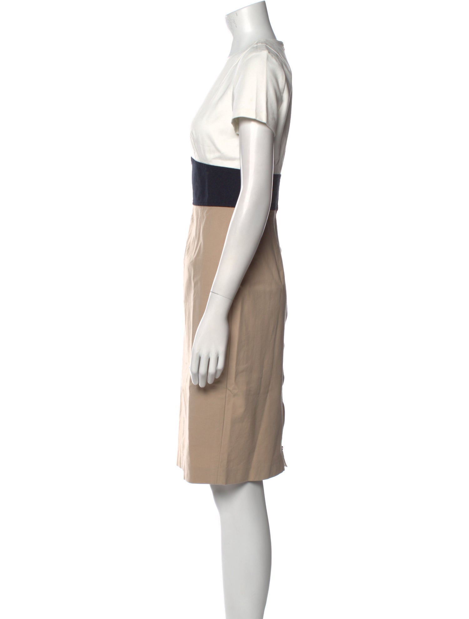 Diane von Furstenberg Colorblock Pattern Knee-Length Dress