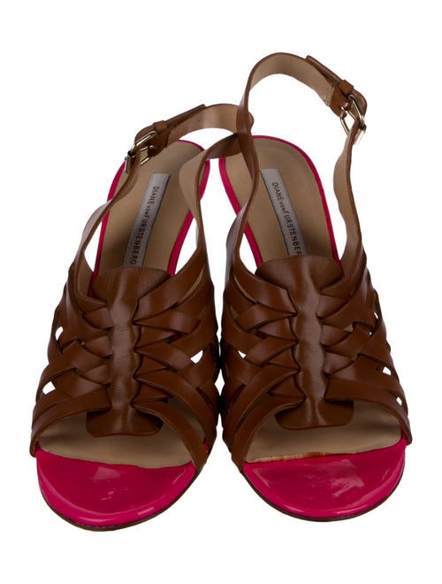 Diane von Furstenberg Leather Slingback Sandals