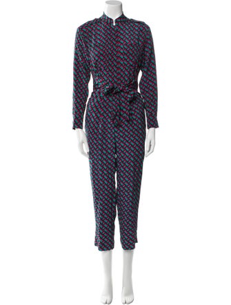 Diane von Furstenberg Silk Printed Jumpsuit