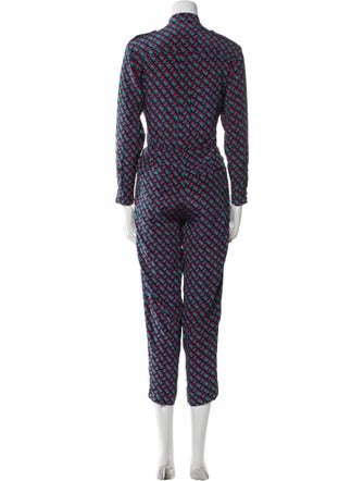 Diane von Furstenberg Silk Printed Jumpsuit