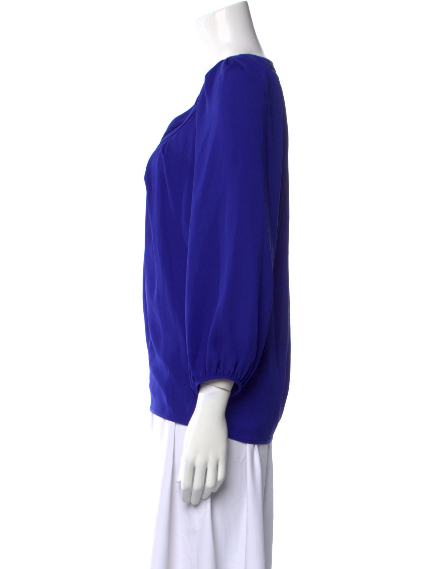 Diane von Furstenberg V-Neck Three-Quarter Sleeve Blouse