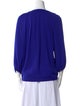 Diane von Furstenberg V-Neck Three-Quarter Sleeve Blouse