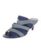 Diane von Furstenberg Leather Colorblock Pattern Slides