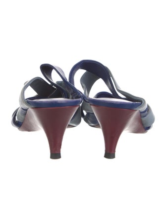 Diane von Furstenberg Leather Colorblock Pattern Slides