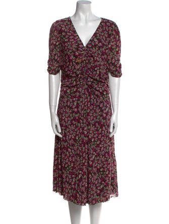 Diane von Furstenberg Floral Print Midi Length Dress