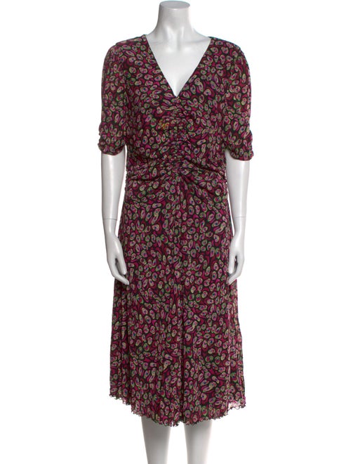 Diane von Furstenberg Floral Print Midi Length Dress