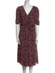 Diane von Furstenberg Floral Print Midi Length Dress